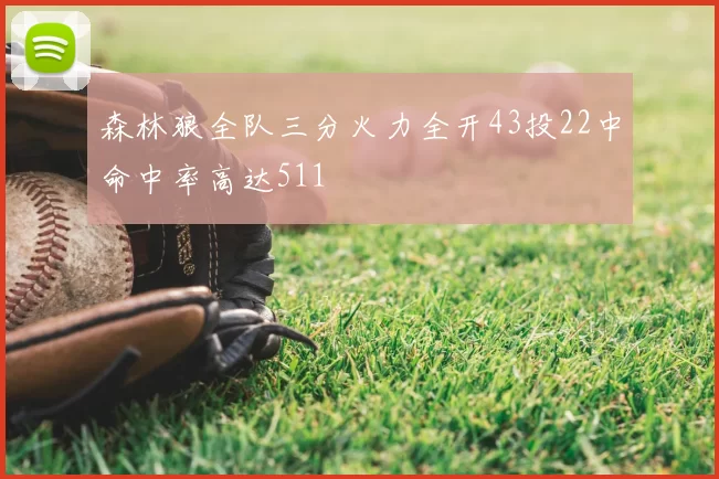 森林狼全队三分火力全开43投22中命中率高达511